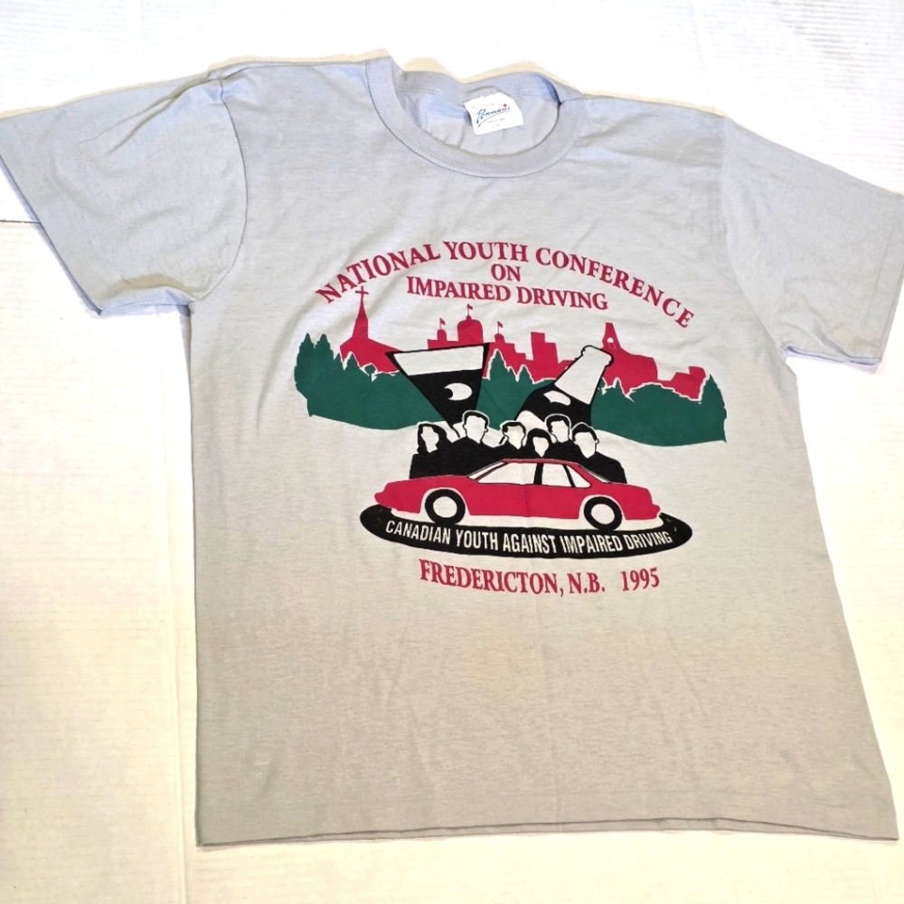 Vintage Canadian Youth Against Impaired Driving Tshirt Adult Sz M Fredericton NB